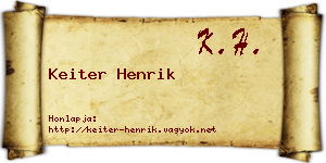 Keiter Henrik névjegykártya